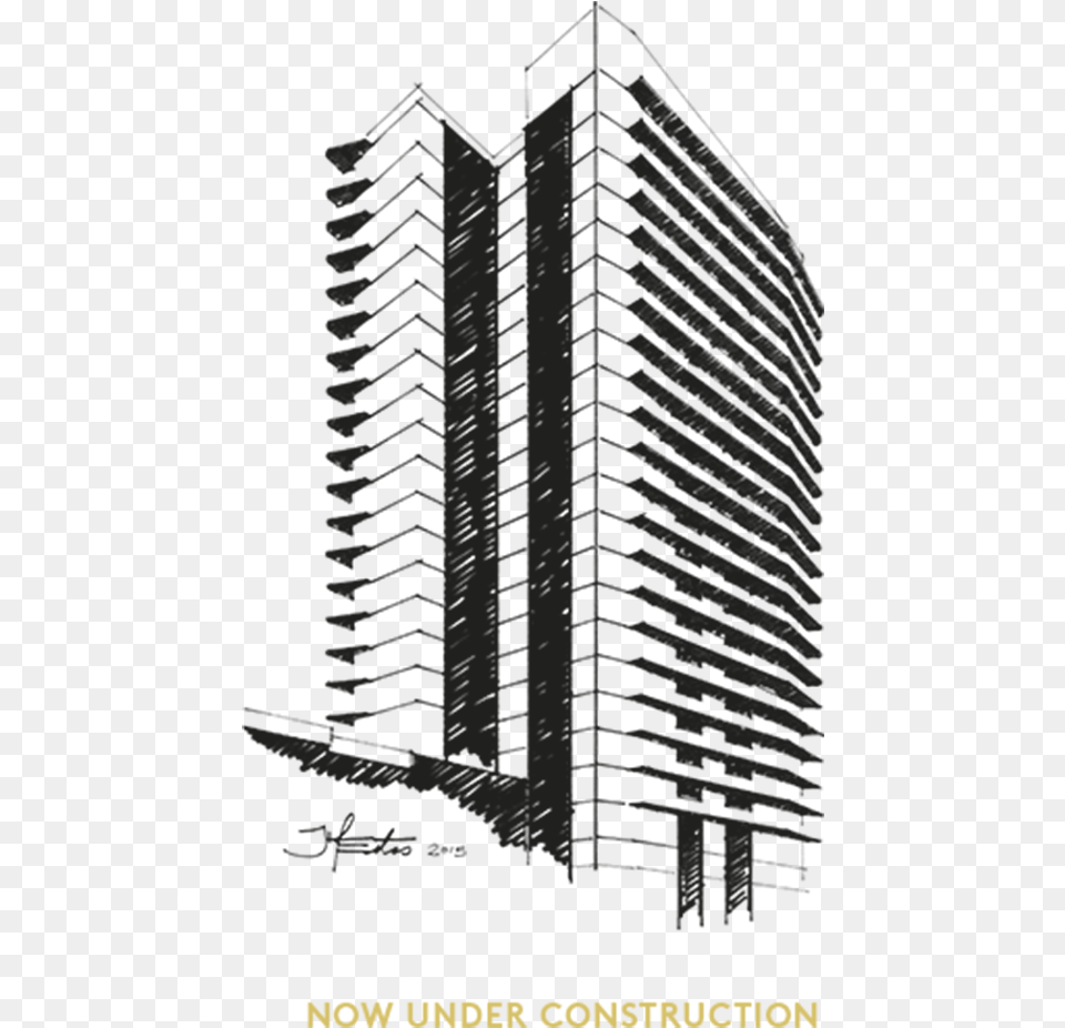 High Rise Building Sketch, Architecture, Housing, High Rise, Condo Free Png