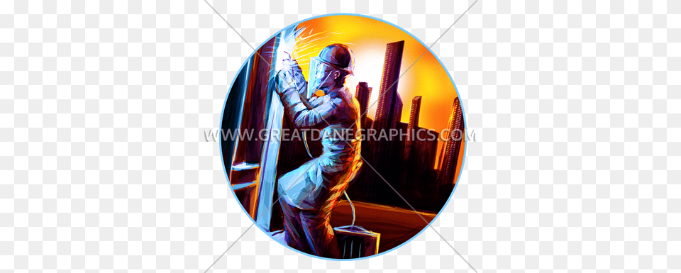 High Rise Welder Production Ready Artwork For T Shirt Printing, Photography, Adult, Male, Man Free Png