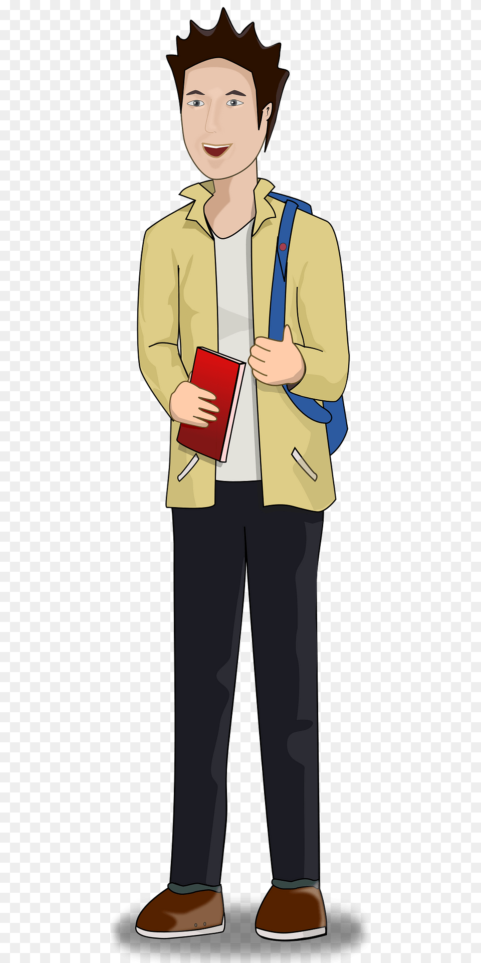 High School Boy Clipart, Clothing, Coat, Pants, Person Free Png