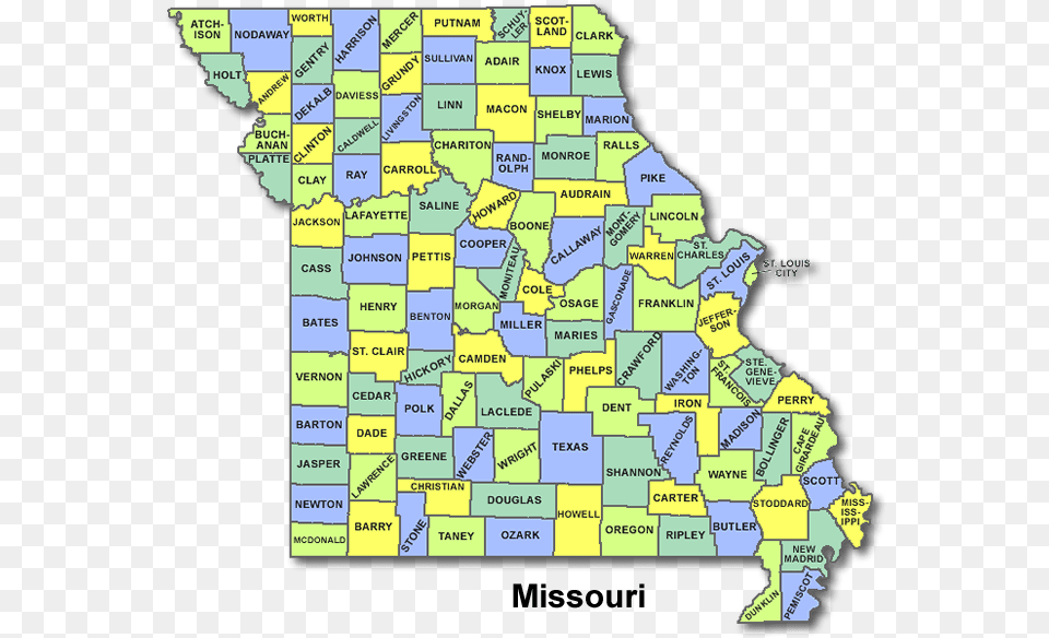 High School Codes In Missouri Map Of Missouri Counties, Chart, Plot, Atlas, Diagram Png Image