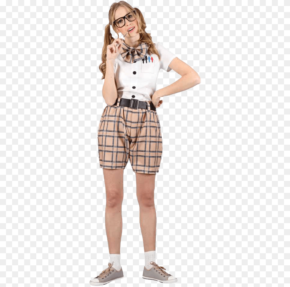 High School Nerd Costume Look Like A Nerd Girl, Clothing, Shorts, Female, Person Png