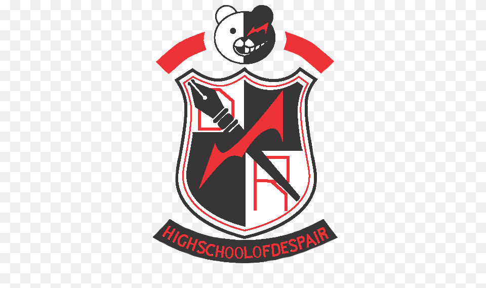 High School Of Despair Logo By Mewanju D6t9qcc Danganronpa Simbolo, Armor, Shield, Dynamite, Weapon Free Png Download