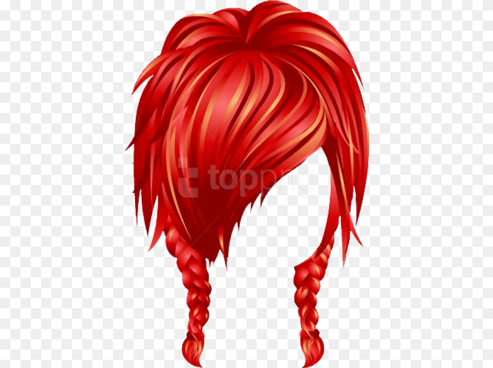 High School Spiky Pigtails Red Images Red Wig Clip Art, Adult, Female, Person, Woman Free Transparent Png