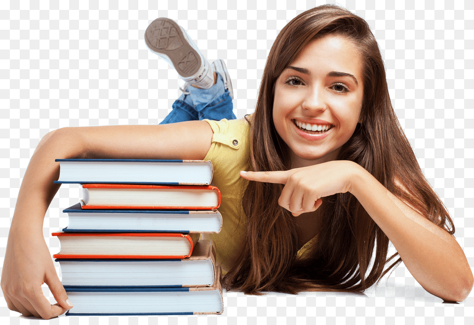 High School Students Student With Books Png Image
