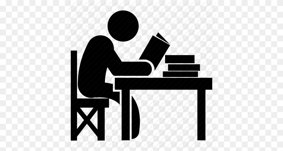 High School Students Studying, Desk, Furniture, Table, Person Free Transparent Png