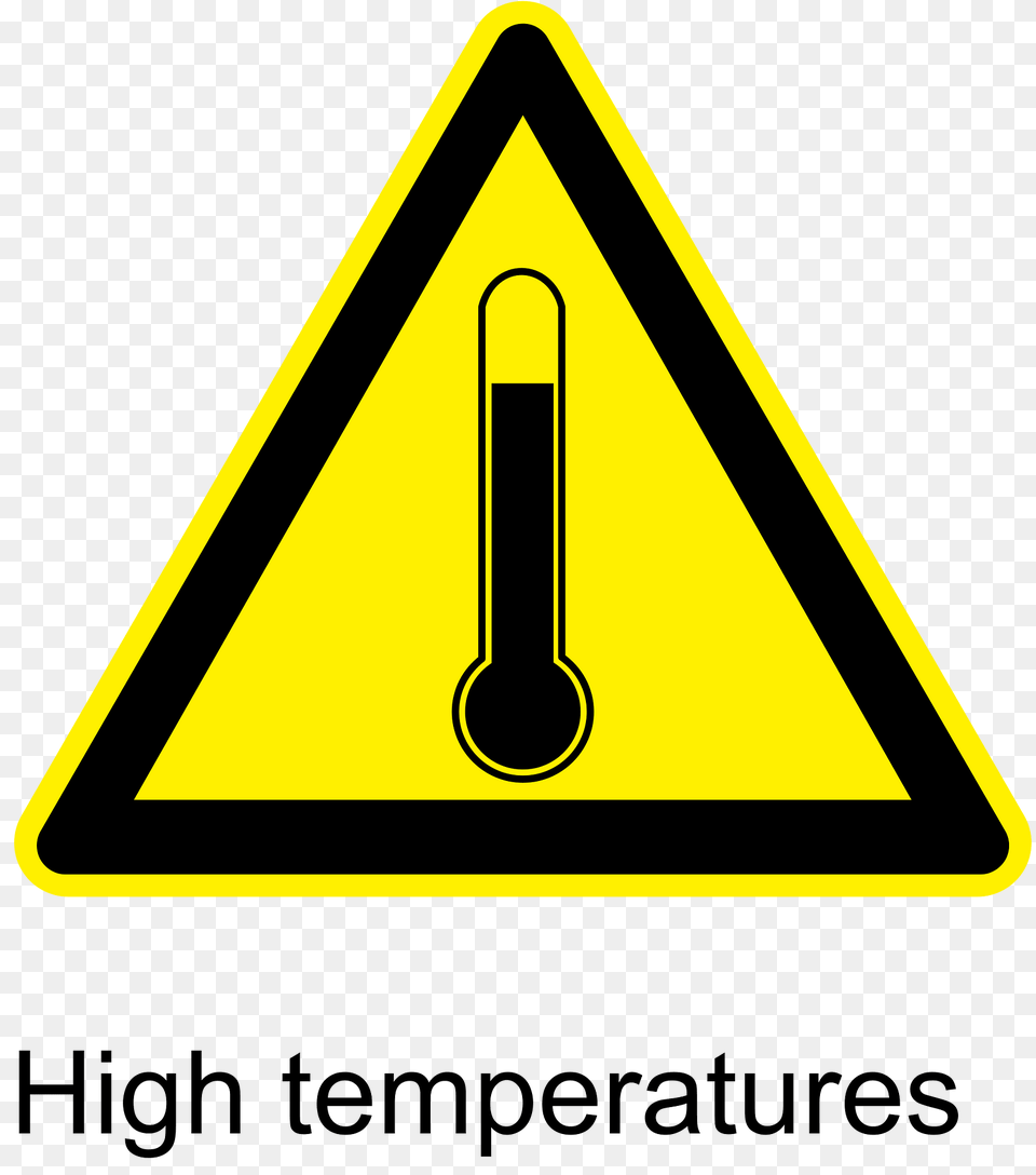High Temperatures Warning Sign Clipart, Symbol, Road Sign Free Transparent Png