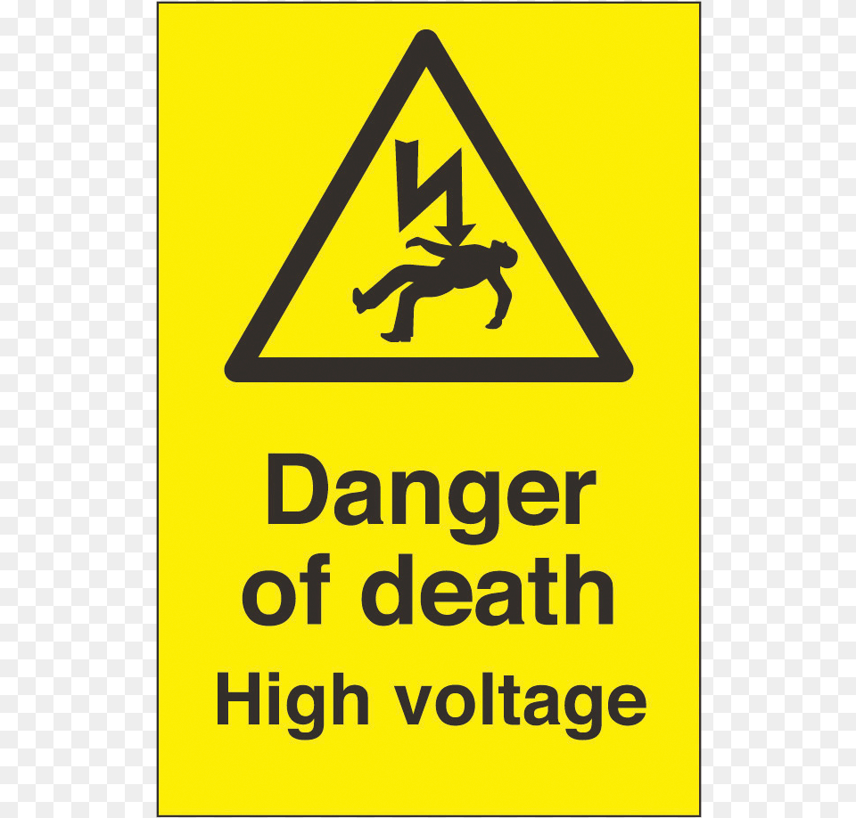 High Voltage Danger Of Death Sign, Symbol, Person, Road Sign Free Png Download