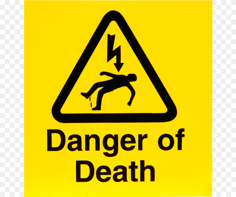 High Voltage Danger Of Death Sign, Symbol, Person, Road Sign Free Transparent Png
