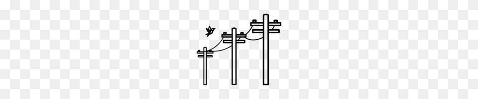 High Voltage Power Lines Icons Noun Project, Gray Png Image