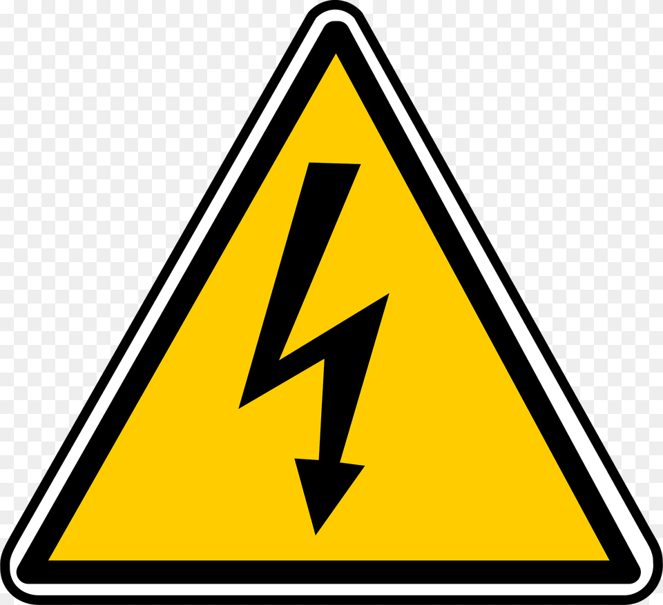 High Voltage Warning Clipart, Sign, Symbol, Road Sign, Triangle Free Png