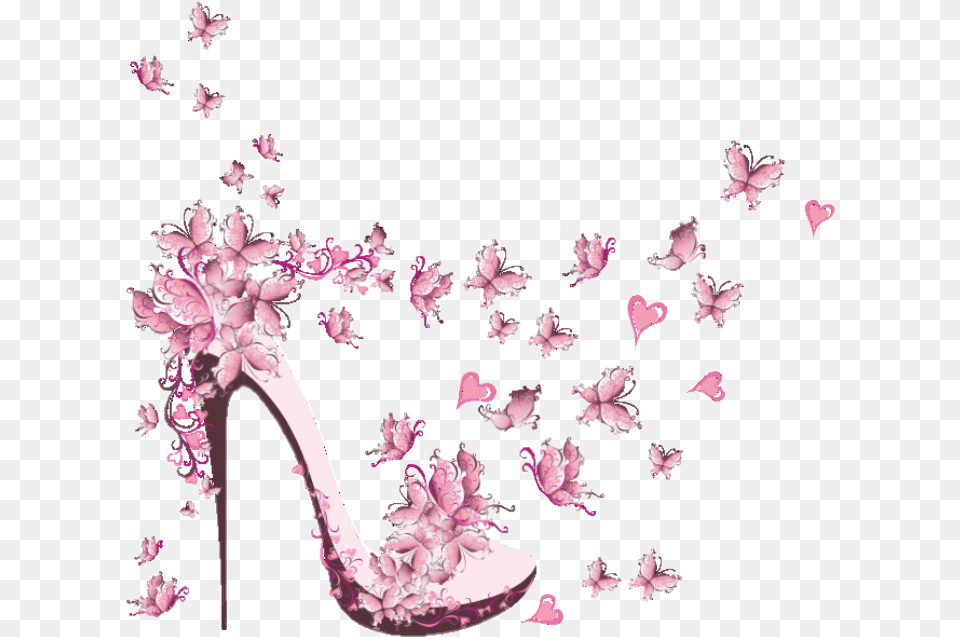 Highheels Schmetterlinge Scbutterflies Butterflies Bedroom Pink Butterfly Wall Paper, Clothing, Footwear, High Heel, Shoe Png Image