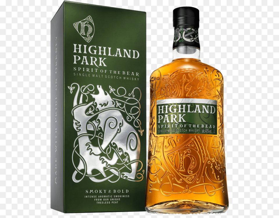 Highland Park Bear Whisky, Alcohol, Beverage, Liquor, Bottle Png Image