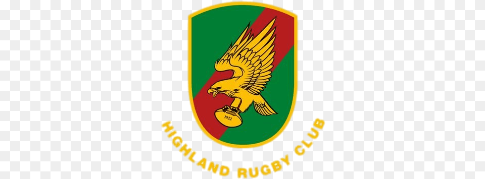 Highland Rugby Logo Transparent Stickpng Highland Rugby Club Logo, Emblem, Symbol, Animal, Bird Png Image