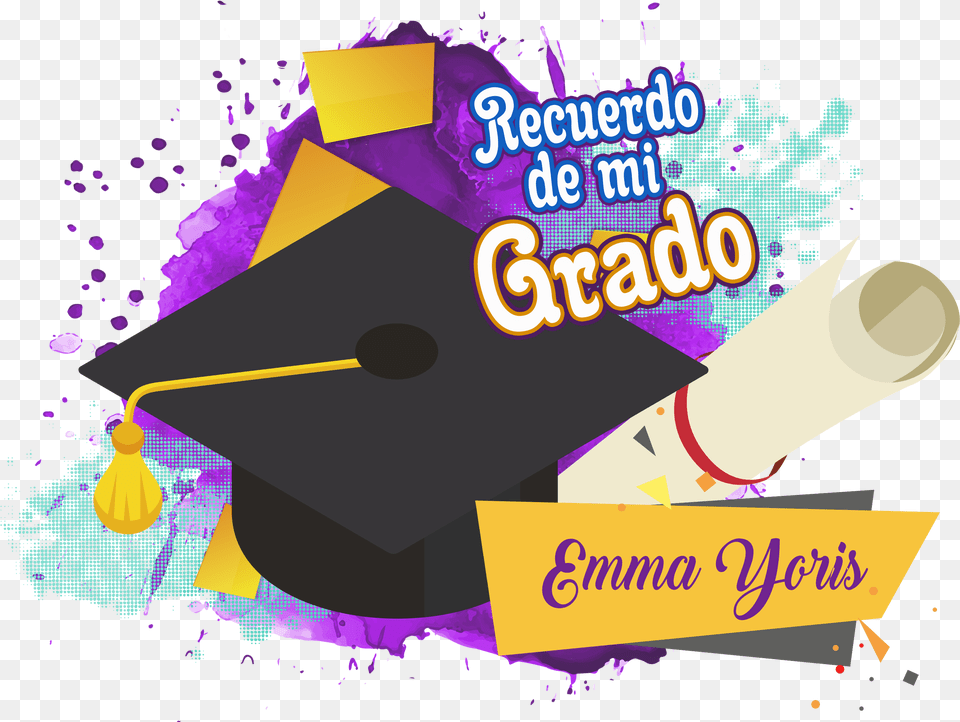 Highschool Graduation Diploma Digital Graduacin Mochila De Graduacion, People, Person, Purple, Advertisement Png Image