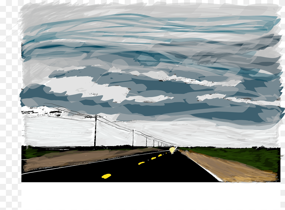 Highway, Art, Tarmac, Road, Painting Png