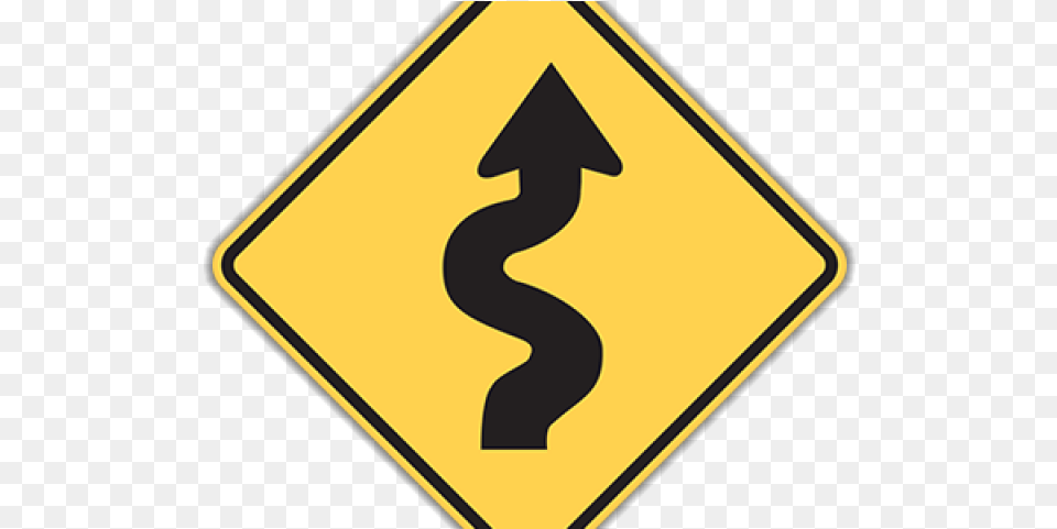 Highway Clipart Winding Road Winding Road Sign, Symbol, Road Sign Free Transparent Png