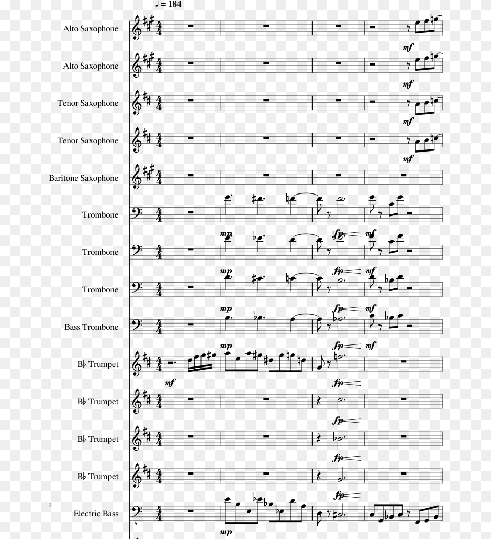 Highway To Hell Clarinet Sheet Music, Gray Free Png