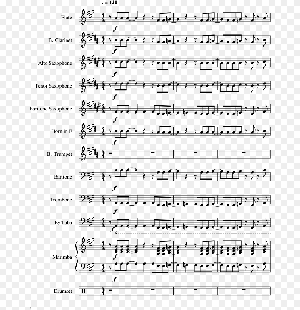 Highway To Hell Sheet Music 2 Of 16 Pages Highway To Hell Score, Gray Free Transparent Png