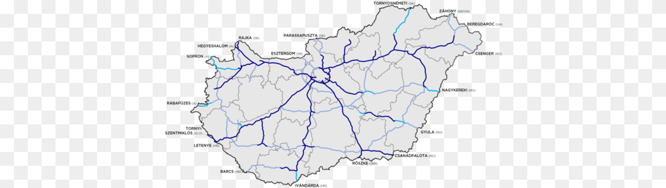 Highways In Hungary Wikipedia Hungary Map, Chart, Plot, Atlas, Diagram Free Png