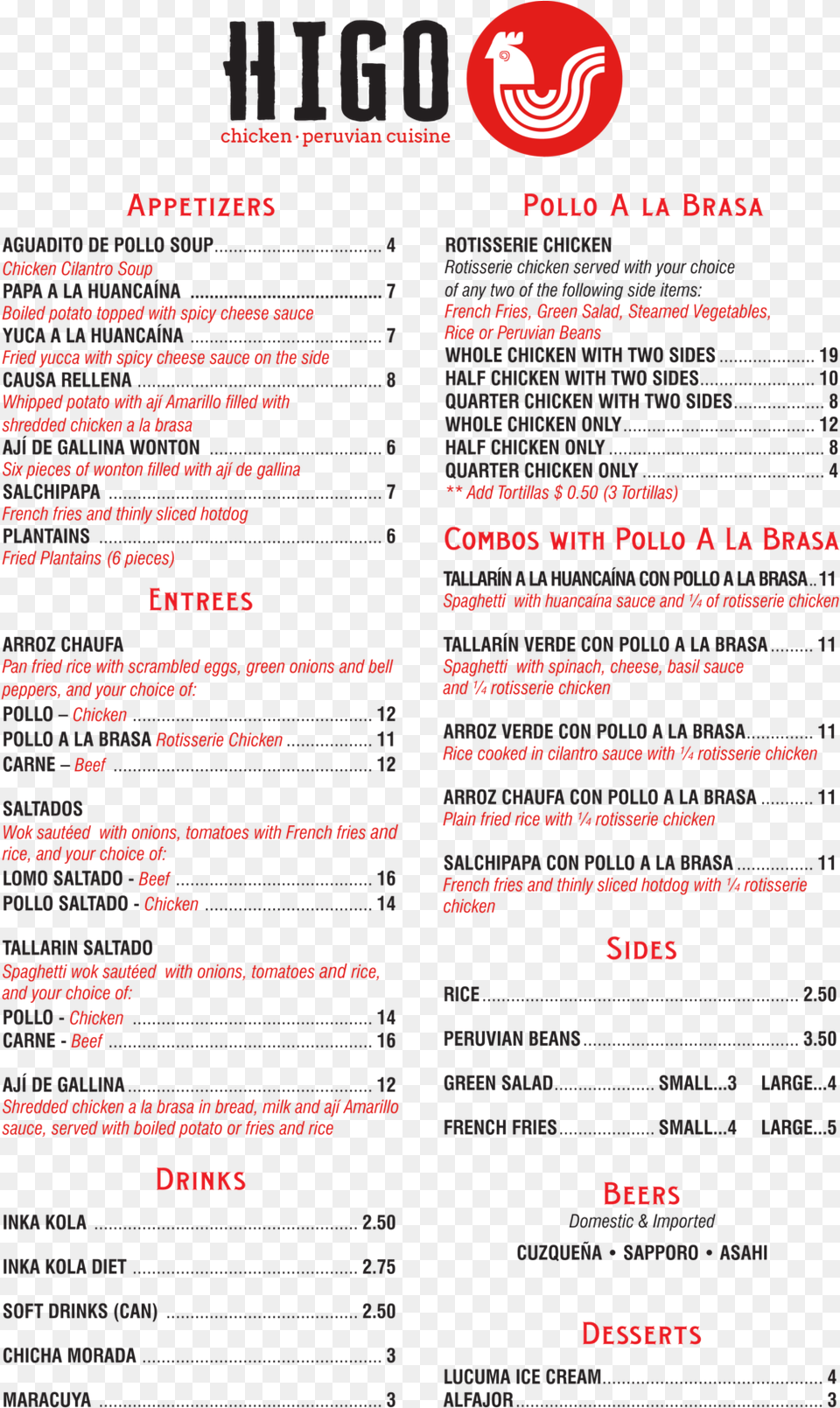 Higo Chicken Menu 1 Higo Chicken, Text Png Image