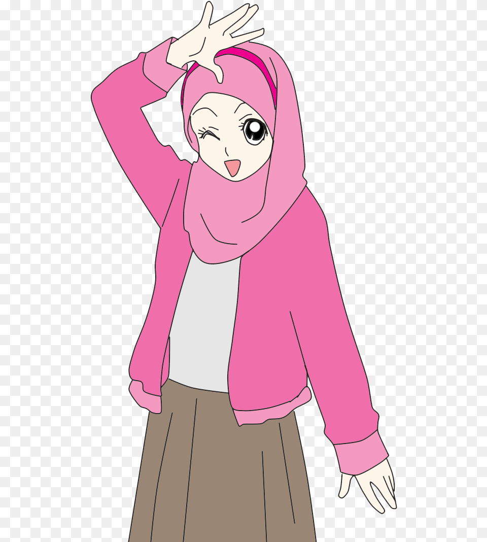 Hijab Cartoon Cartoon N Muslimah Anime Cute Doodles Hijab Cute Cartoon, Baby, Person, Publication, Comics Free Transparent Png