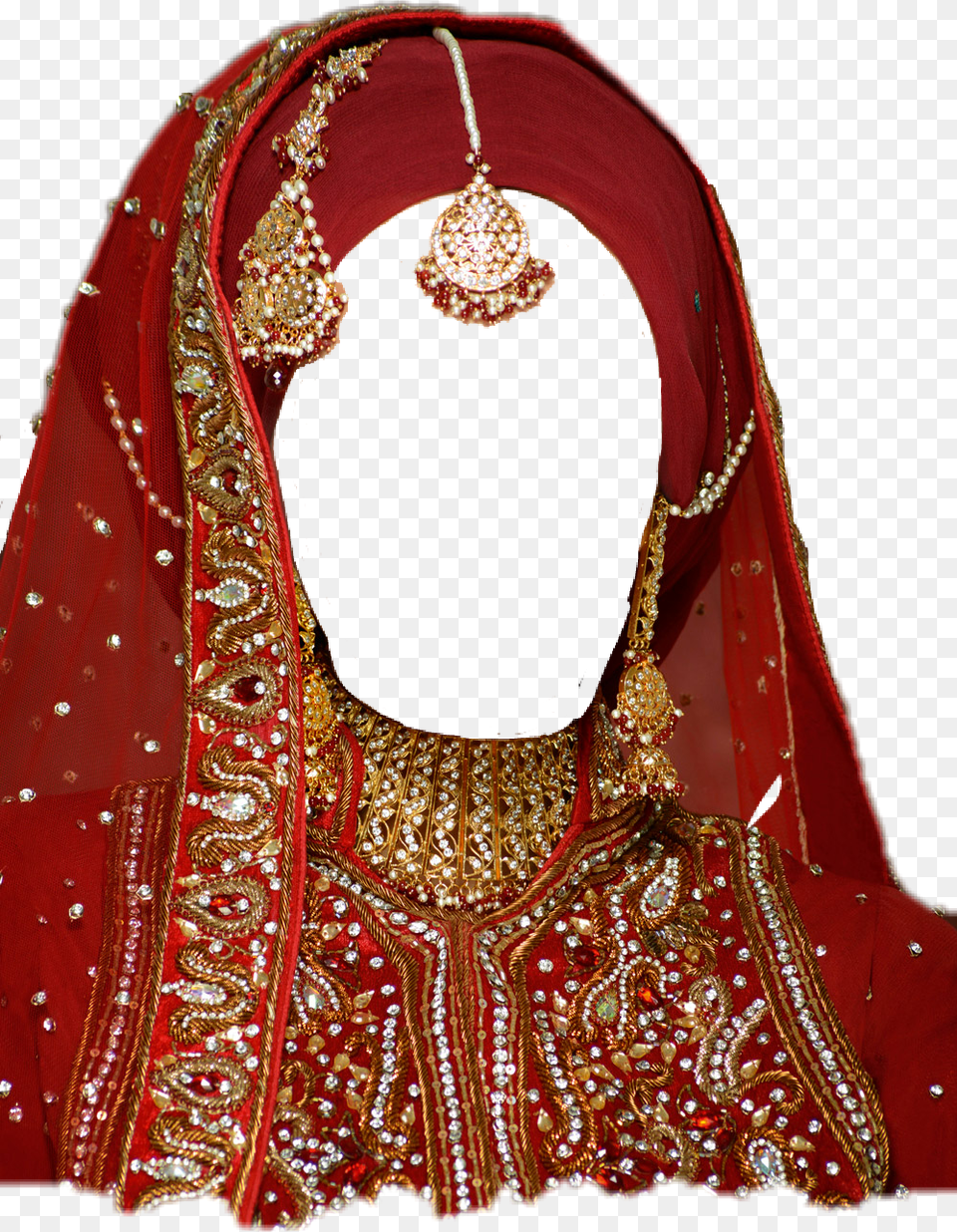 Hijab India Indian Sari Saree Wedding Hijab Idea With Earring, Accessories, Blouse, Clothing, Person Free Png