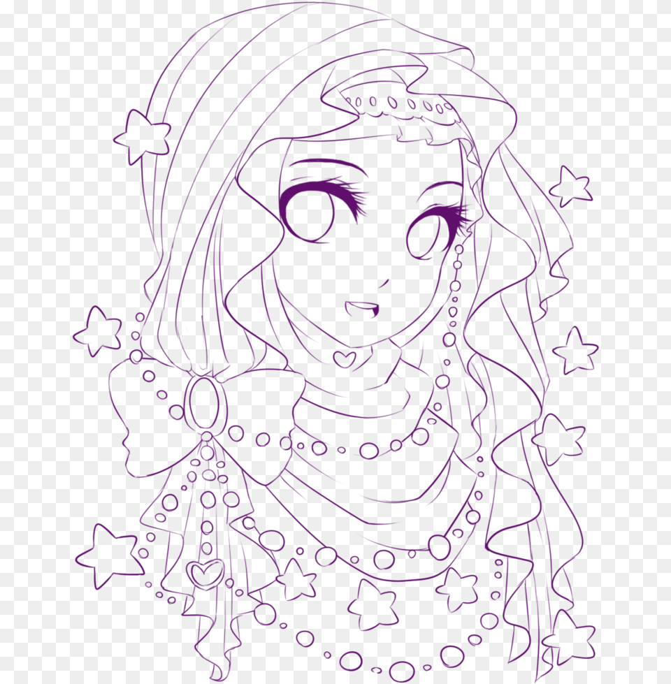 Hijjab Girl By Ibahibut Cute Anime Lineart Transparent, Purple, Art, Person, Face Png Image