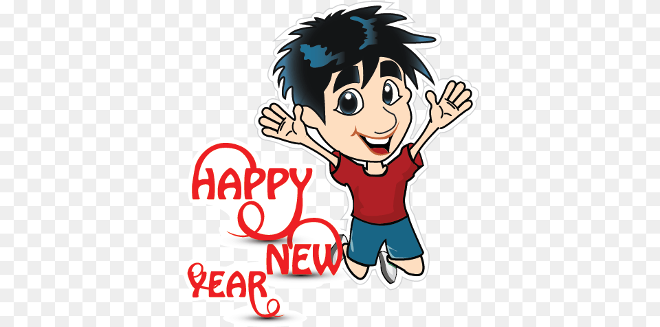 Hike New Year Stickers Happy New Year Sticker Full Whatsapp Happy New Year 2019 Stickers, Book, Comics, Publication, Baby Free Transparent Png