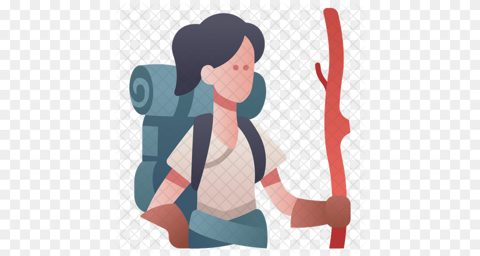 Hiker Woman Icon Illustration, Person, Bag, People, Photography Png