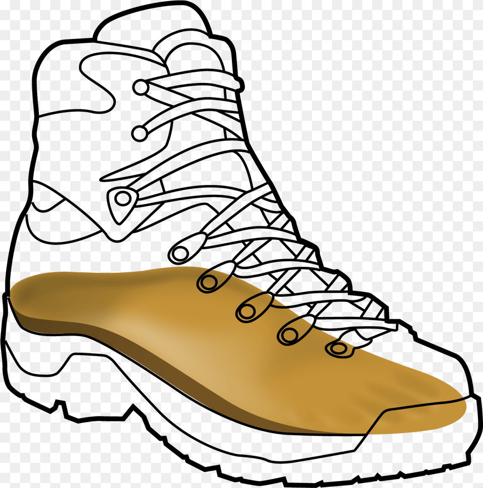Hiking Boot Black Outline Work Boots, Clothing, Footwear, Shoe, Sneaker Png