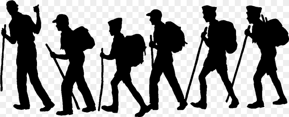 Hiking Clipart, Gray Png