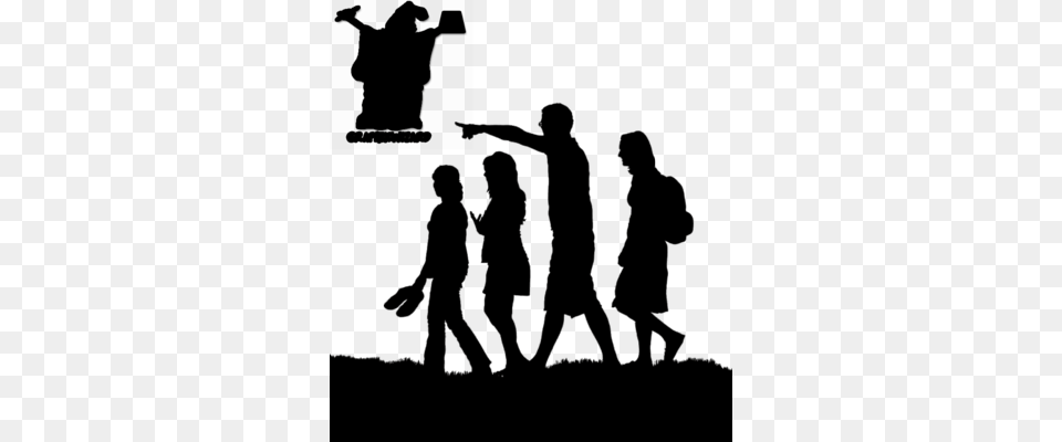 Hiking Clipart Silhouette People Hiking Silhouette Photoshop, Person, Crowd, Head Png Image