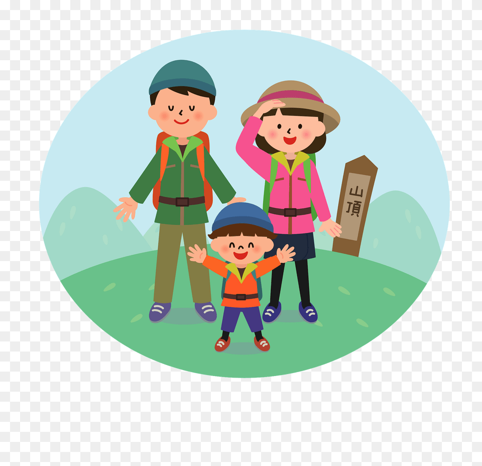 Hiking Family Clipart, Baby, Person, Clothing, Hat Png Image