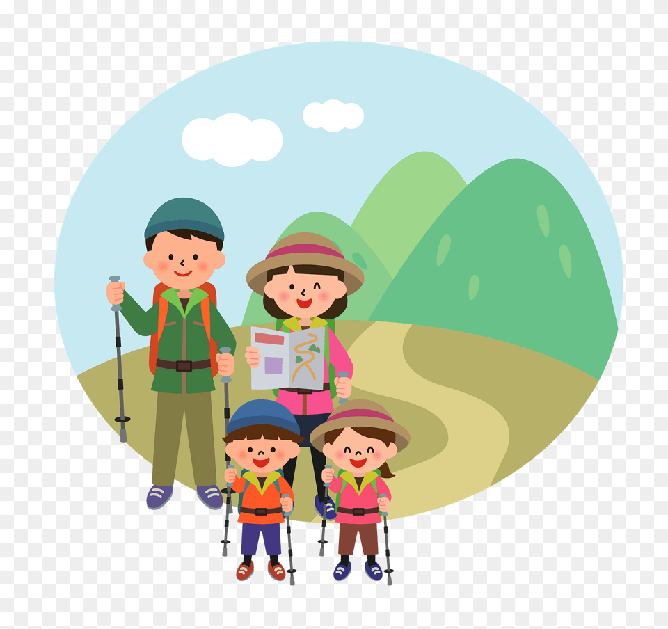 Hiking Family Clipart, Walking, Person, People, Baby Free Png