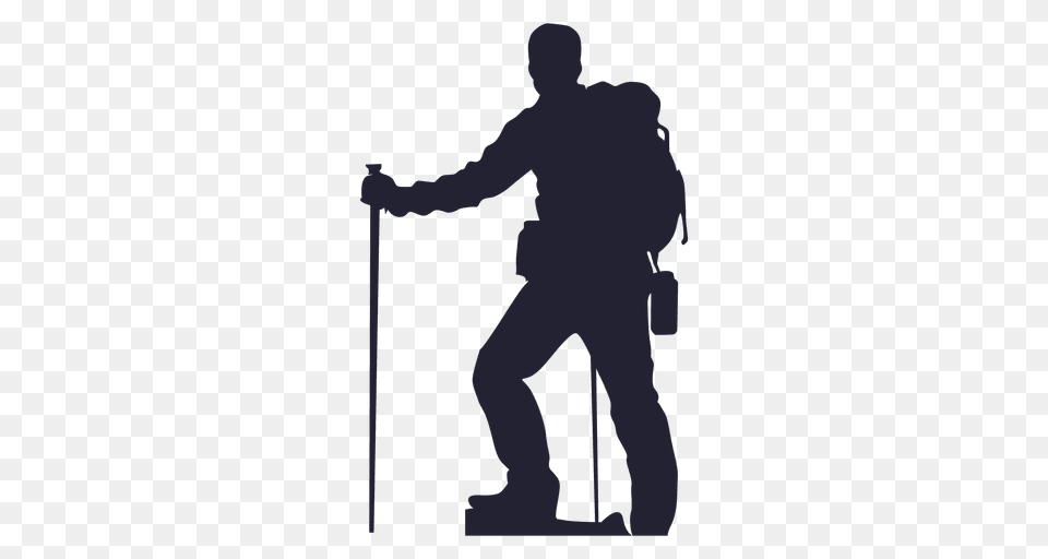 Hiking Man Silhouette, Adult, Male, Person, Bag Png