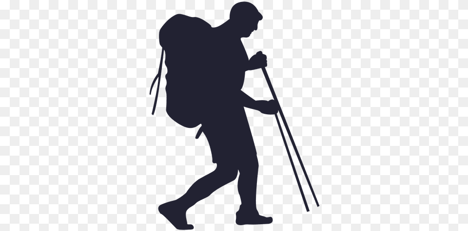 Hiking Outdoor Silhouette, Bag, Person, Walking, Cleaning Free Png Download