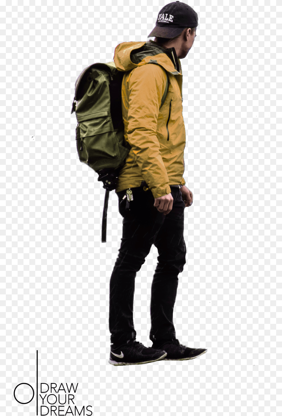 Hiking People Cutout, Coat, Bag, Clothing, Man Free Transparent Png