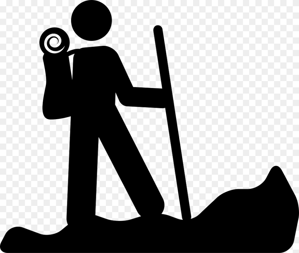 Hiking Person Silhouette With A Stick Hiking Icon, Photography, People Free Png