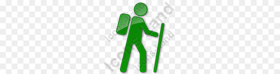 Hiking Plain Green Icon Pngico Icons, Recycling Symbol, Symbol, Dynamite, Weapon Free Png