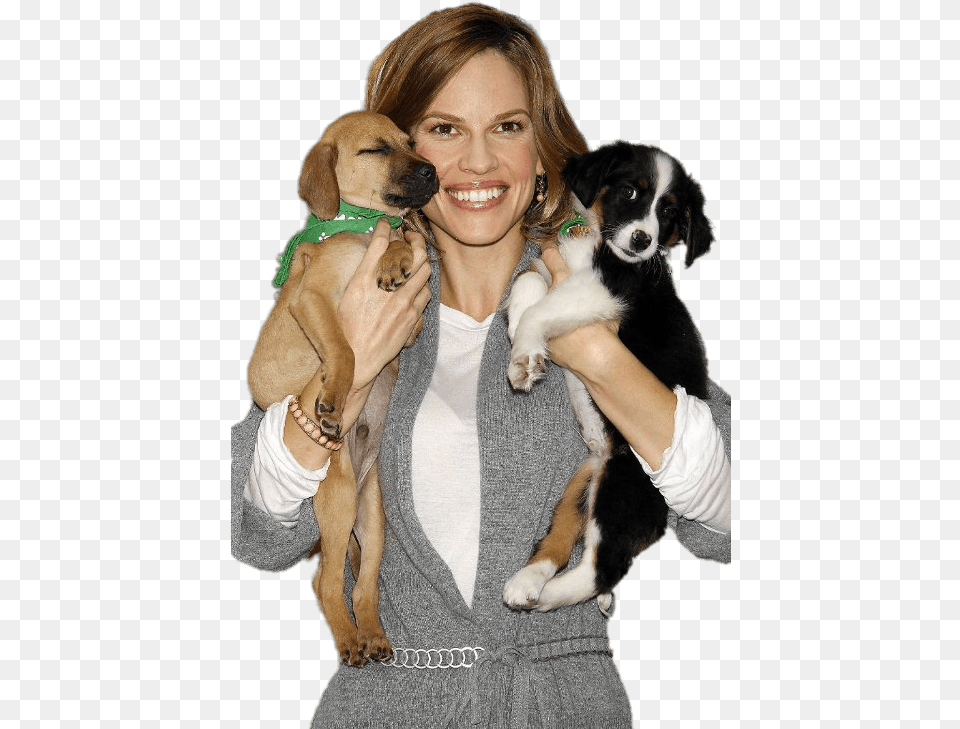 Hilary Swank With Pets Hilary Swank, Adult, Person, Woman, Female Png Image