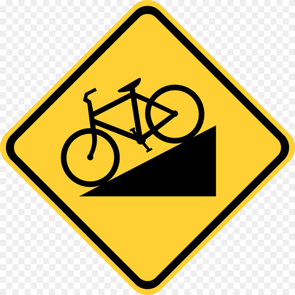 Hill Bicycle Clipart, Sign, Symbol, Road Sign, Machine Free Png Download