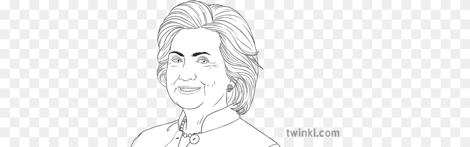 Hillary Clinton Black And White Sketch, Woman, Adult, Art, Drawing Free Png
