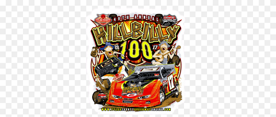 Hillbilly Official Decal Gotta Race, Advertisement, Poster, Car, Transportation Png