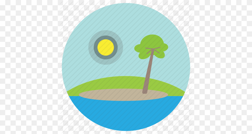 Hills Palm Sea Sunset Trees Icon, Sphere, Plant, Tree, Art Free Transparent Png