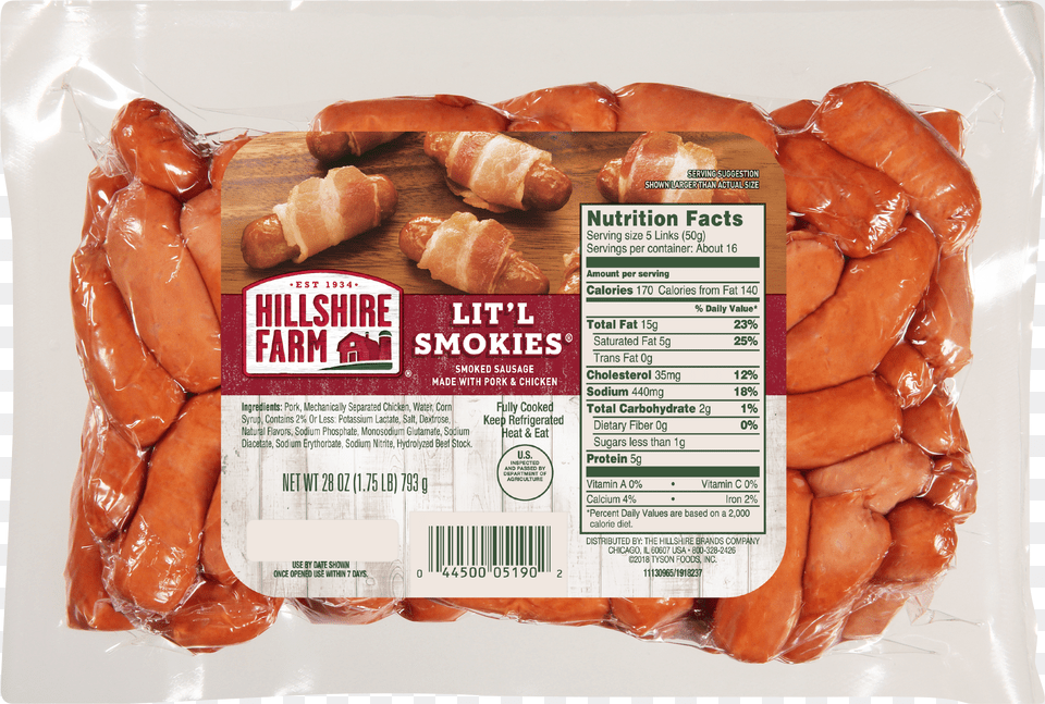 Hillshire Farm Lit L Smokies Smoked Sausage 28 Oz Pepperoni Free Transparent Png