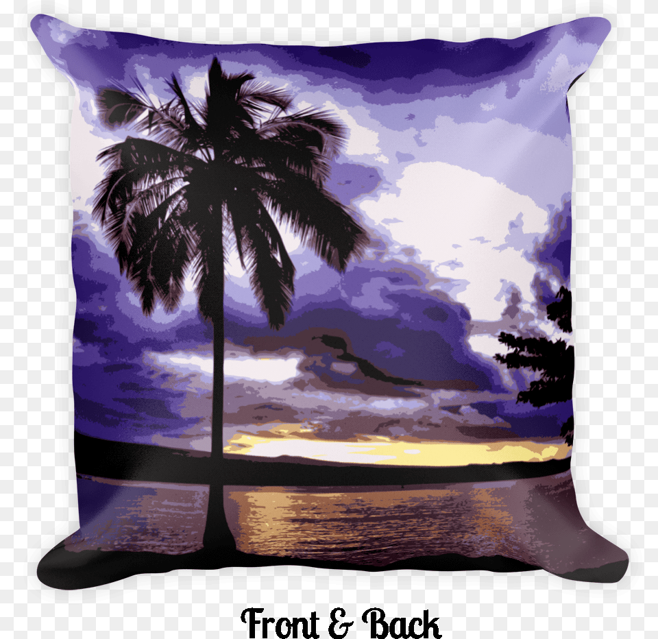 Hilo Bay At Dusk Square Pillow Cushion, Tropical, Home Decor, Nature, Outdoors Png
