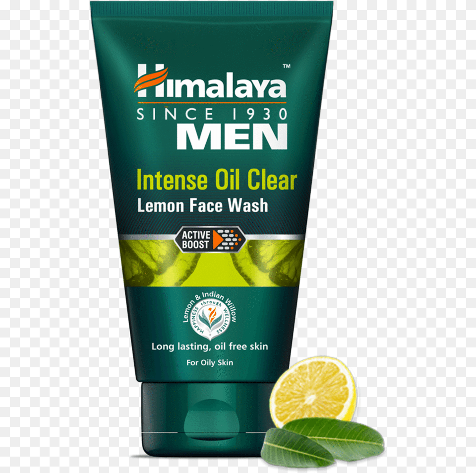 Himalaya Men Intense Oil Clear Lemon Face Wash Himalaya Oil Clear Face Wash, Bottle, Produce, Plant, Orange Png Image