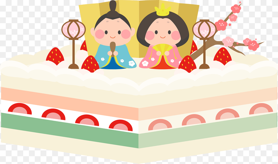 Hinamatsuri Girls Day Cake Clipart, Birthday Cake, Cream, Dessert, Food Free Png Download