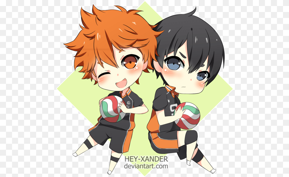 Hinata Drawing Cute Chibi Kageyama And Hinata, Book, Comics, Publication, Baby Free Png