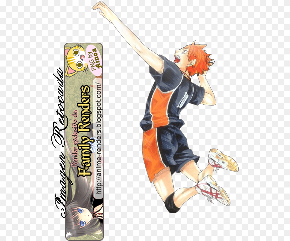 Hinata Shouyou Jump Serve In Volleyball Anime, Book, Publication, Comics, Boy Png Image